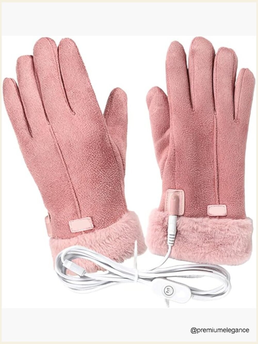 USB Heated Gloves with Touchscreen Fingers, Leather, Fleece Lined, Winter Hand
